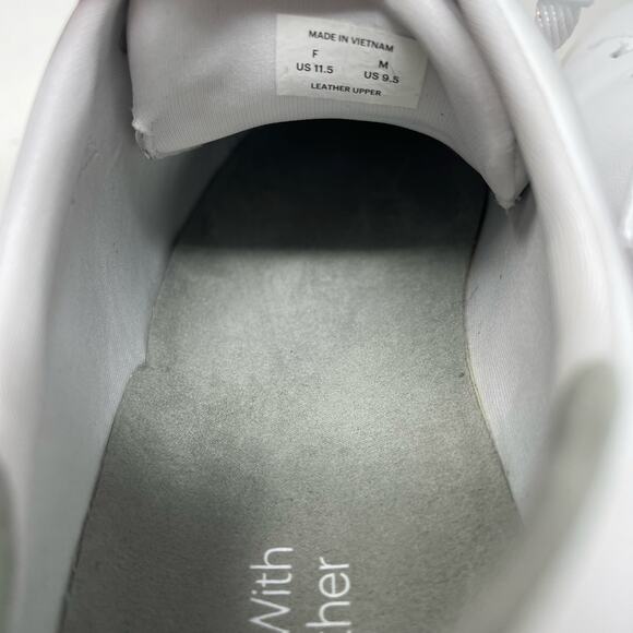 Everlane The ReLeather Tennis Shoe White Size 11.5 NEW - Picture 7 of 11